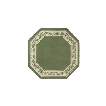 Madison Industries Madison Industries FLO-54X54-GN 54 x 54 in. Floral Border Octagon Accent Rug - Green FLO-54X54-GN